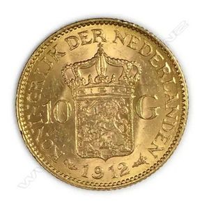 A 10 Guilder 1912 Gold Coin 6 72gms 90 Pure Diameter 22 5 Coins Numismatics Stamps Scrip