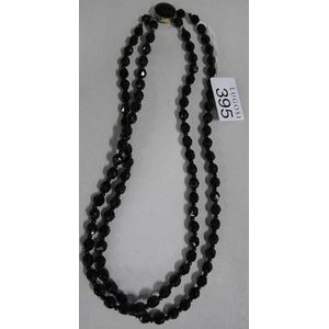 Two strand black jet necklace