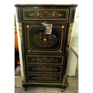 A Victorian mother-of-pearl and gilt boulle bureau