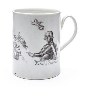 A Worcester porcelain King of Prussia transfer-printed tankard ...