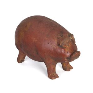 French terracotta pig butcher shop window advertising display,…