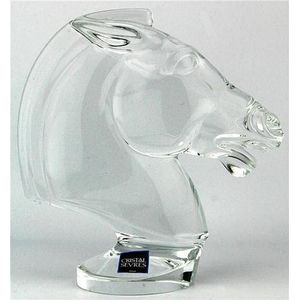 Cristal de Sevres horse head with acid etched stamp to the base&hellip;