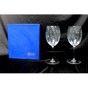 Two Cristal de Sevres extra large wine goblets, France