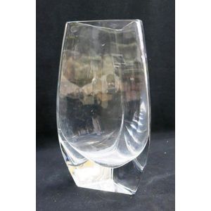 A triangular Cristal De Sevres, France heavy crystal vase,&hellip;