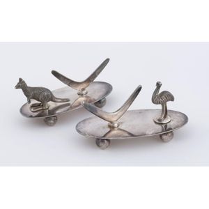 A pair of Australian silver plated knife rests, circa 1900, 10…