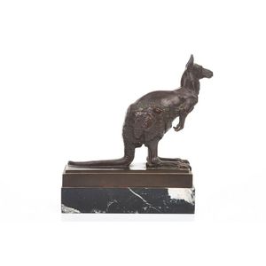 F. Mazura, kangaroo, c. 1920, bronze, signed on base 'F.…
