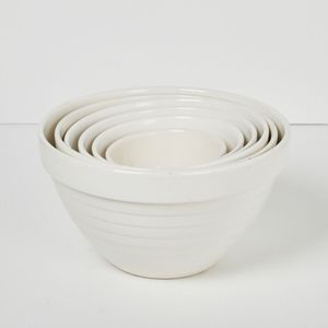 A graduated set of six Crown Lynn beehive mixing bowls