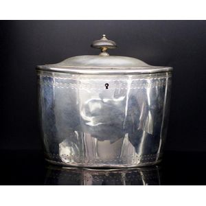 George III sterling silver tea caddy by Paul Storr, marked…