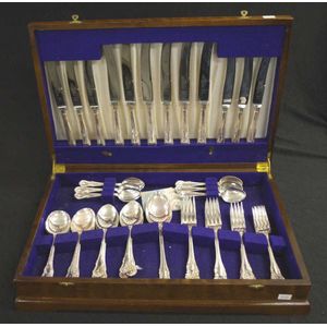 Wood cased canteen Greaves silver plate cutlery marked for…