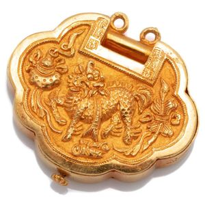 Dragon Embossed 24ct Gold Casket Pendant - Pendants/Lockets - Jewellery