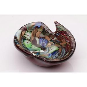 Murano Art Glass Aventurine bowl, length 17.5 cm