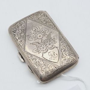 Floral Sterling Silver Cigarette Case, Birmingham 1909 - Smoking ...