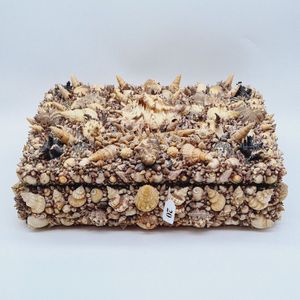 Jewellery casket, Victorian style encrusted with seashells,…