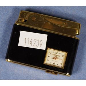 Vintage 'Oberon' gold plated cigarette lighter, fuel operated,…