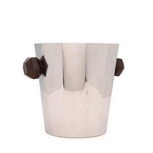 An Art Deco hexagonal silver plated ice bucket, with bun…