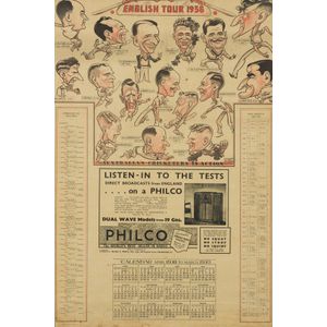 A framed 1938 Philco advertising calendar, featuring…