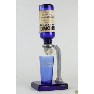 Bromo Seltzer blue glass & chrome advertising display…
