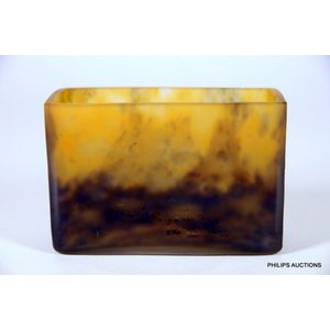 A moulded Pate de verre glass vase by Muller Freres, circa 1930,&hellip;