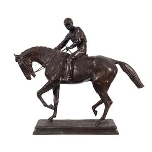 Bronze Horse & Jockey Sculpture, after Isidore Jules Bonheur…