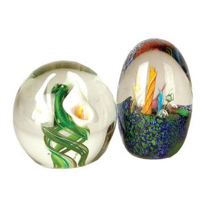 Two N.Z. art picture glass paperweights, includes: one 'Hot…