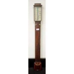 Antique mahogany stick barometer marked to dial for 'Lee,…