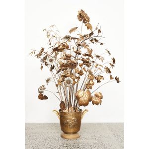 Maison Jansen, France, floral arrangement, c. 1970, brass and…