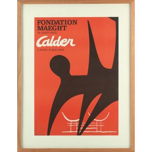 Alexander Calder framed exhibition poster, framed in solid oak…