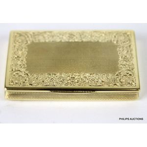 An Austrian 14 carat gold snuff box, 1920s, stamped 585, Vienna…