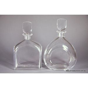 Two Orrefors glass decanters. Later 20th century, numbered Ha…