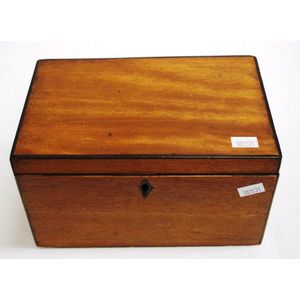Georgian fruitwood and ebony tea caddy single interior, circa…