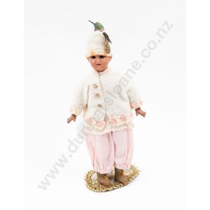 Armand Marseille brown bisque doll, blue sleeping eyes no wig…