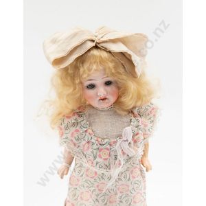 Theodor Recknagel bisque doll, blue sleeping eyes new blonde…