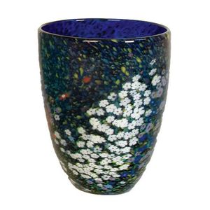 A New Zealand Peter Raos blue glass vase, of tapering circular…