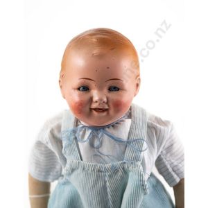 German composition 'Kiddiejoy' character baby doll, flange head…