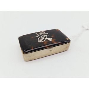 Victorian vesta case, with tortoise shell to lid, decorated…
