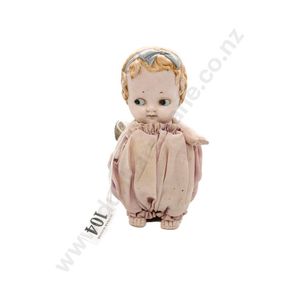 Unmarked Japan circa 1930's all bisque character doll, side…
