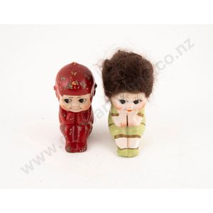 Two circa 1920s/30s kewpie type china dolls, painted bisque and…