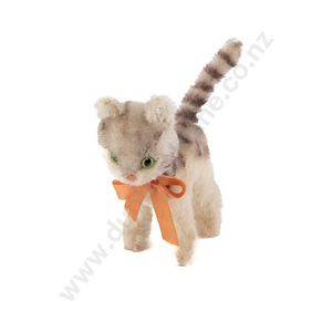 Circa 1950's Steiff plush kitten, with whiskers, green glass…