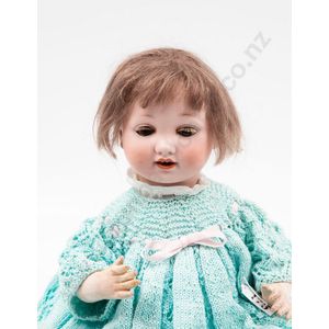 Armand Marseille bisque character toddler doll, brown sleeping…