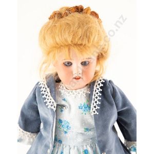 SFBJ bisque doll, blue sleeping eyes new blonde mohair wig on…