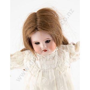 SFBJ bisque doll, brown stationary eyes, brown hair wig…