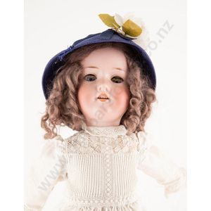 Armand Marseille bisque doll, blue sleeping eyes with lashes…