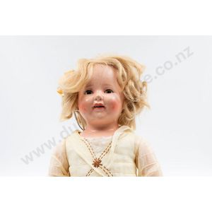 K and K toy Co Inc composition shoulder plate doll, blue…