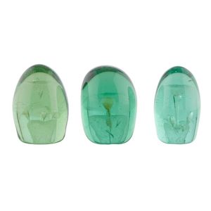 Three English glass dump paperweights, early 19th century, each…