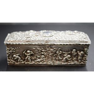 Edward VII sterling silver trinket box, Birmingham 1904,…