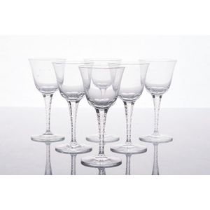 Twelve Crystal Angel Champagne Flutes by Marc Lalique, 1948, Set of 12