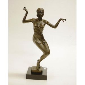 After Dimetre Chiparus figure of a dancing lady, on a marble…