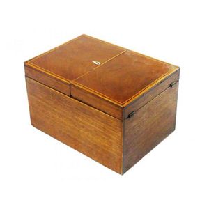 George III trinket box fashioned in mahogany, decorated with…
