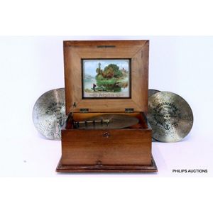 A German Polyphon single-comb musical box with ten discs, circa…