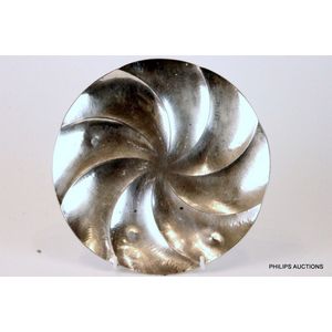 A German Hanau silver round tray, .800 silver purity mark, mid…